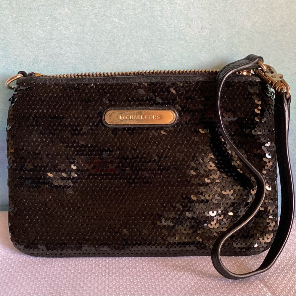 Michael Kors Sequence Black Wristlet